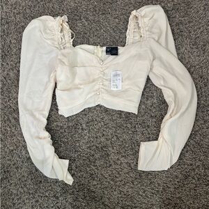 Cream Long Sleeve Women's Top